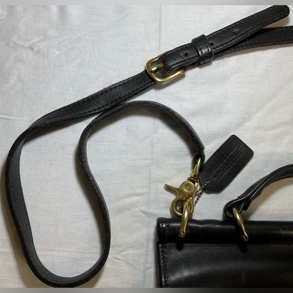 Coach Black Willis Vintage Leather Crossbody shoulder Bag with Detachable Strap - Picture 8 of 17
